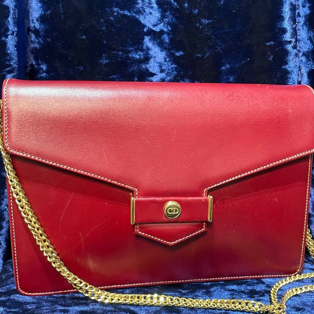 Christian Dior Vintage Leather Shoulder Bag comes with a COA